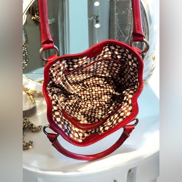 Red leather medium-sized Piazza Sempione Satchel - Picture 4 of 8